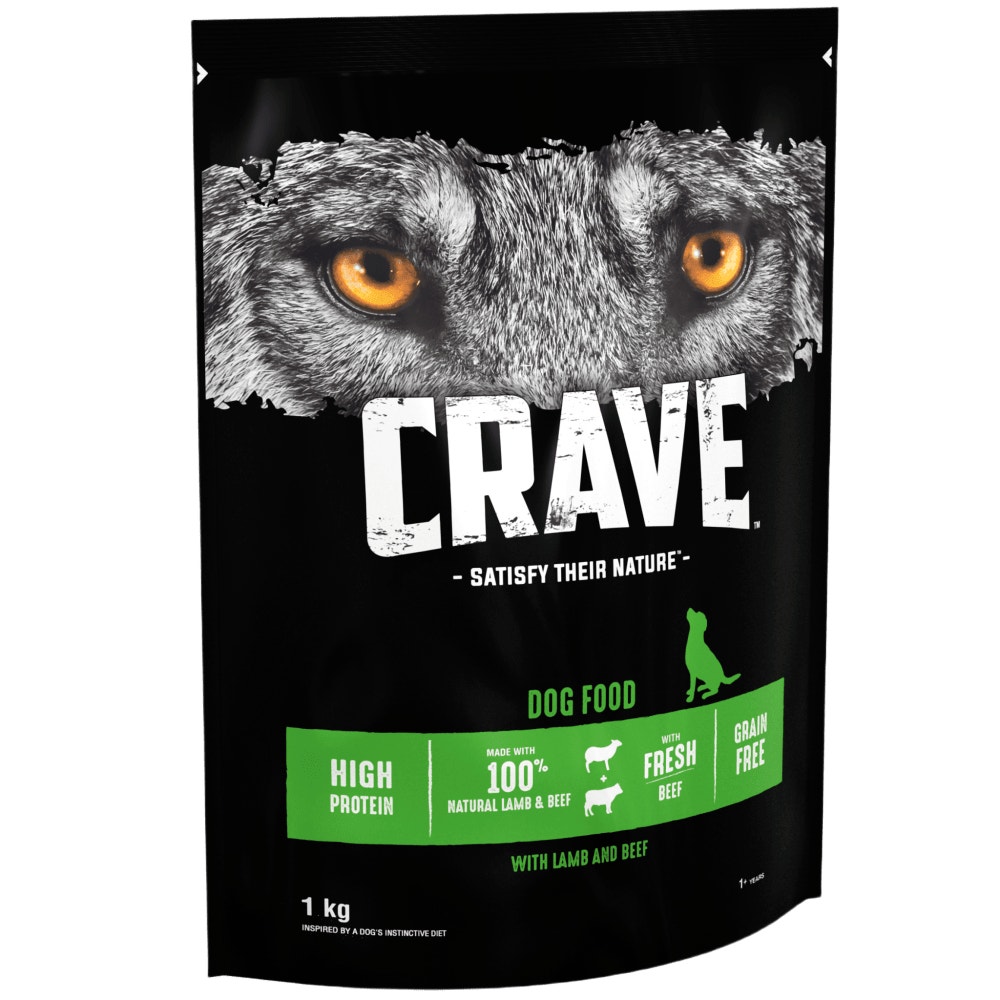 CRAVE™ Adult Dry Dog Food with Lamb & Beef 1kg, 2.8kg, 7kg & 11.5kg - 1